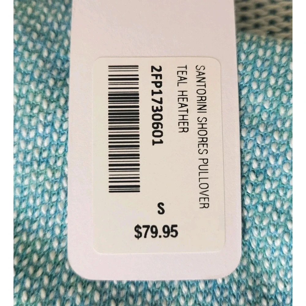 Soft Surroundings Size S NWT Santorini Shores Cowl Neck Sweater Teal Blue Terry - Picture 3 of 6